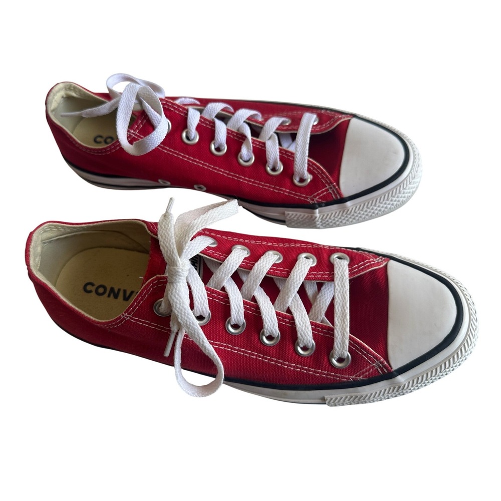 Converse Chuck Taylor All Star Low Top Red Canvas Sneakers Men's 6 Women's 8